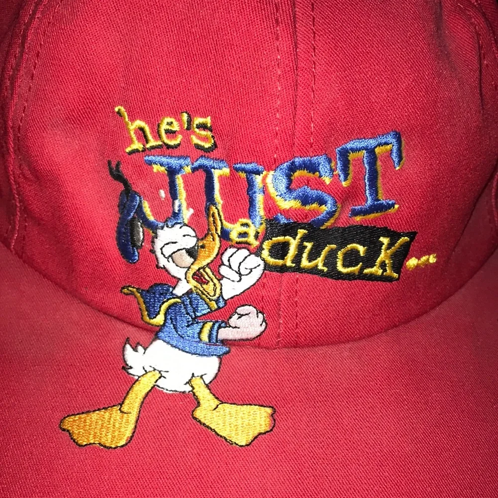 Disney Red Donald Duck Embroidered Baseball Cap